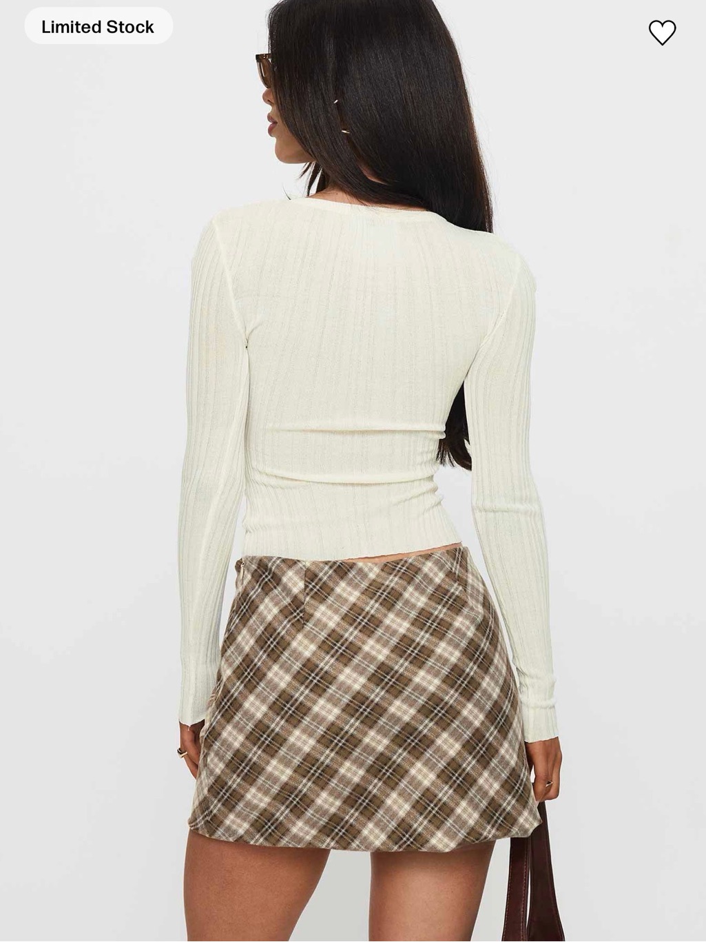 Brand New With Tags Point Of View Mini Skirt Brown Check Princess Polly Size 2